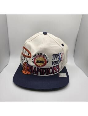Houston Rockets Vintage Snapback Hat/Cap 1995 NBA World Champions Back To Back
